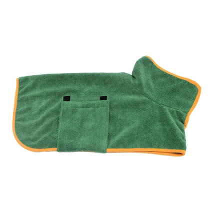Pet Bathrobe Towel - Fast Drying Microfiber Dog Robe | Adjustable Absorbent Coat - ZOOMNSTORE