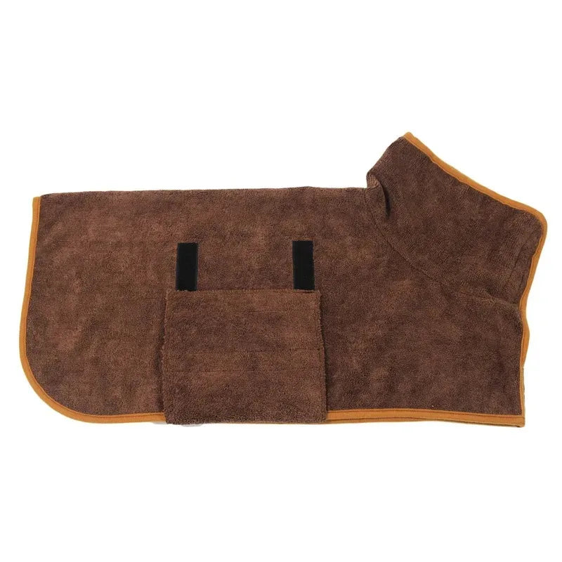 Pet Bathrobe Towel - Fast Drying Microfiber Dog Robe | Adjustable Absorbent Coat - ZOOMNSTORE