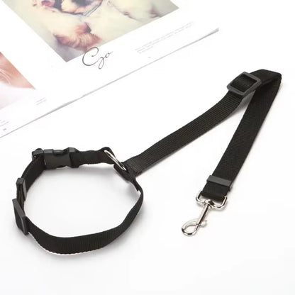 Adjustable Two-in-One Pet Car Seat Belt  Leash - Nylon Dog Safety Harness - ZOOMNSTORE