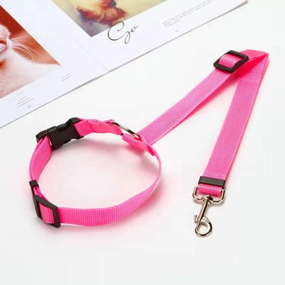 Adjustable Two-in-One Pet Car Seat Belt  Leash - Nylon Dog Safety Harness - ZOOMNSTORE