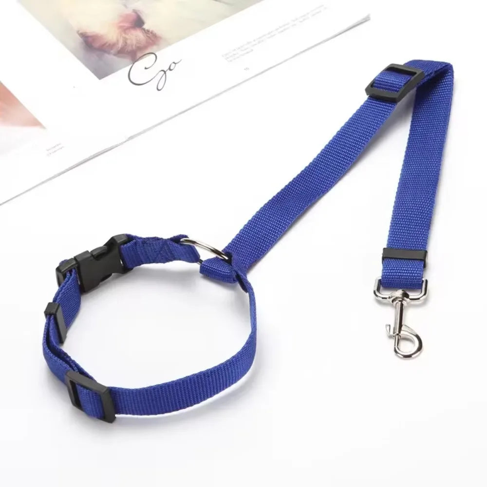 Adjustable Two-in-One Pet Car Seat Belt  Leash - Nylon Dog Safety Harness - ZOOMNSTORE
