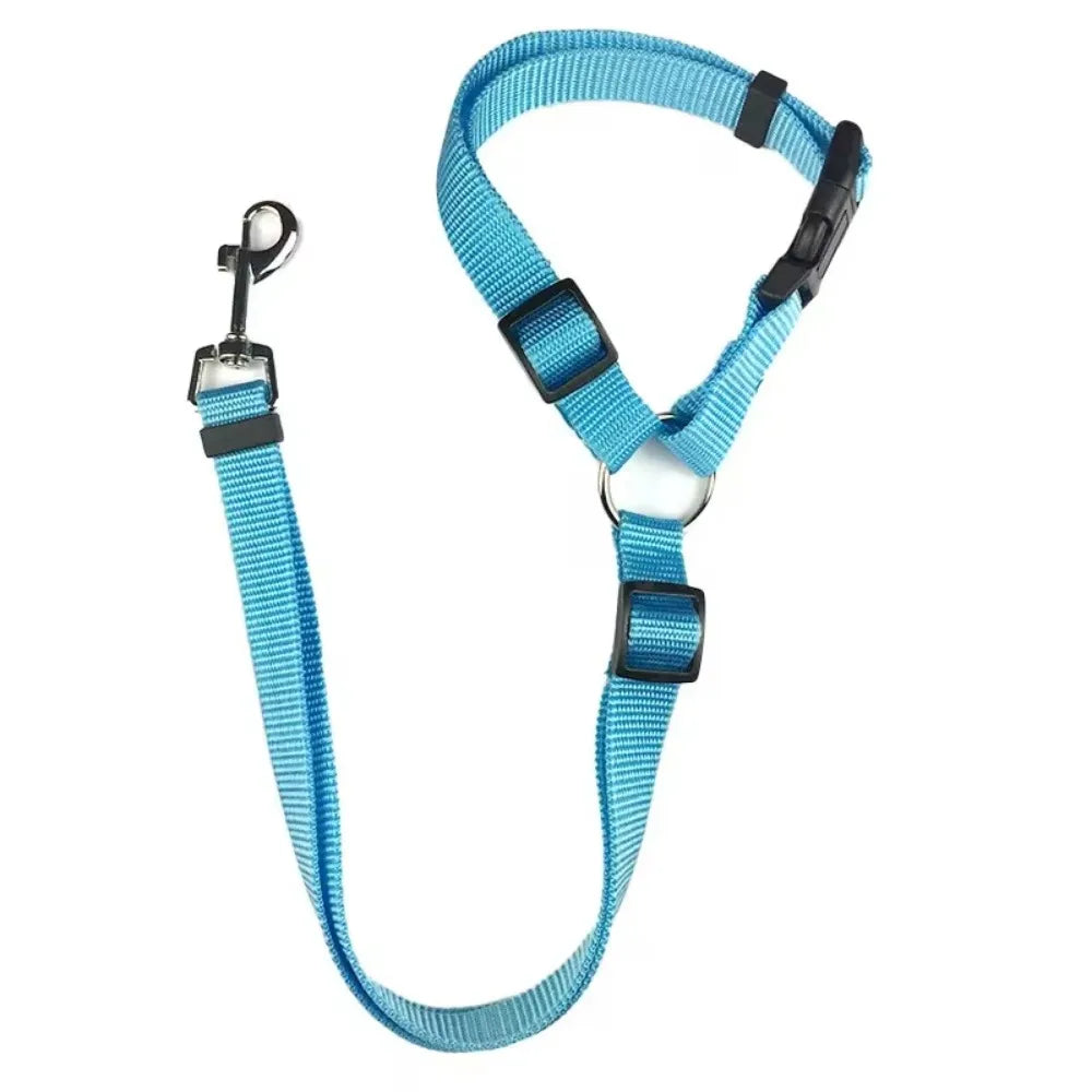 Adjustable Two-in-One Pet Car Seat Belt  Leash - Nylon Dog Safety Harness - ZOOMNSTORE