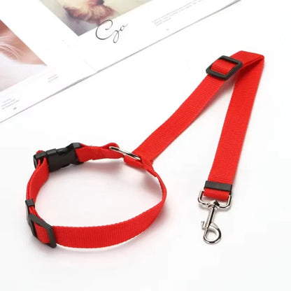 Adjustable Two-in-One Pet Car Seat Belt  Leash - Nylon Dog Safety Harness - ZOOMNSTORE