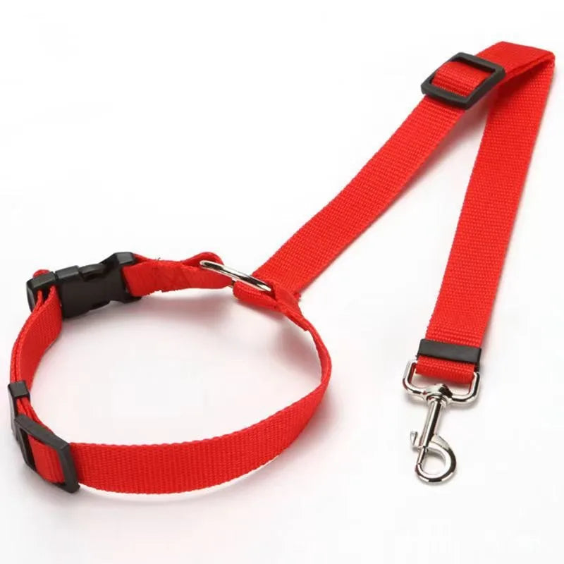 Adjustable Two-in-One Pet Car Seat Belt and Leash - Nylon Safety Harness for Dogs - ZOOMNSTORE