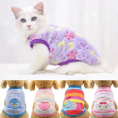 Pet Dog Clothes - Warm Fleece Dog Vest & Cozy Cat Sweater for Small Dogs - ZOOMNSTORE