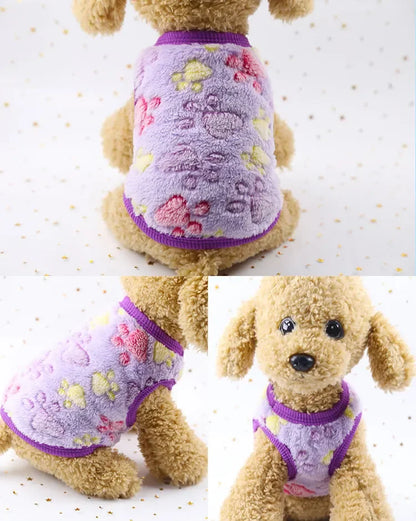 Pet Dog Clothes - Warm Fleece Dog Vest & Cozy Cat Sweater for Small Dogs - ZOOMNSTORE