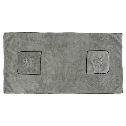 Pet Drying Towel - Large Absorbent Dog Bath Towel With Pocketed Design - ZOOMNSTORE