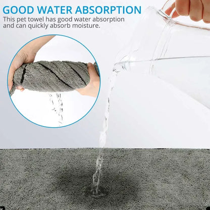 Pet Drying Towel - Large Absorbent Dog Bath Towel With Pocketed Design - ZOOMNSTORE