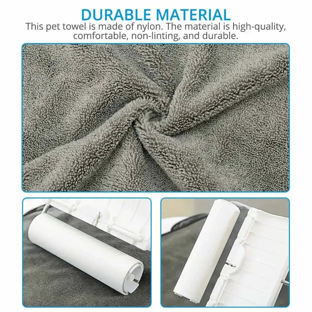 Pet Drying Towel - Large Absorbent Dog Bath Towel With Pocketed Design - ZOOMNSTORE