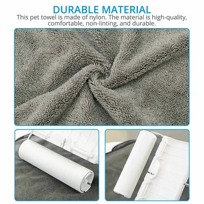 Pet Drying Towel - Large Absorbent Dog Bath Towel With Pocketed Design - ZOOMNSTORE
