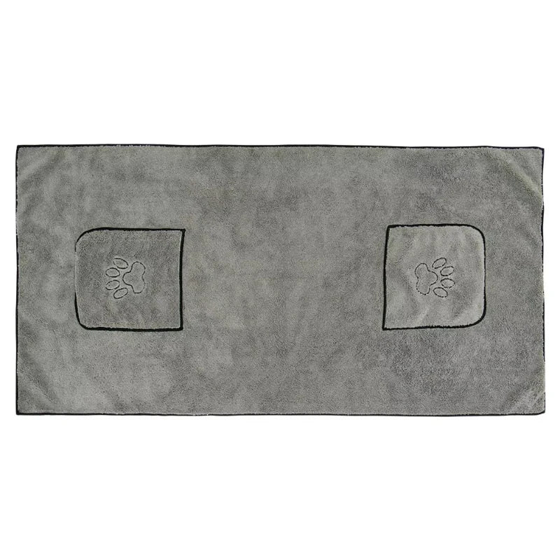 Pet Drying Towel - Large Absorbent Dog Bath Towel With Pocketed Design - ZOOMNSTORE