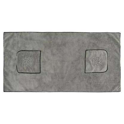 Pet Drying Towel - Large Absorbent Dog Bath Towel With Pocketed Design - ZOOMNSTORE