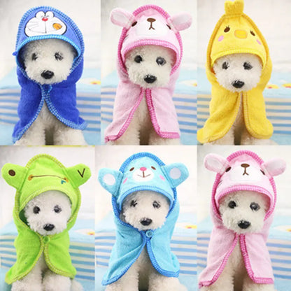 Pet Drying Towel - Super Absorbent Dog Bath Towel With Puppy Hoodie - ZOOMNSTORE