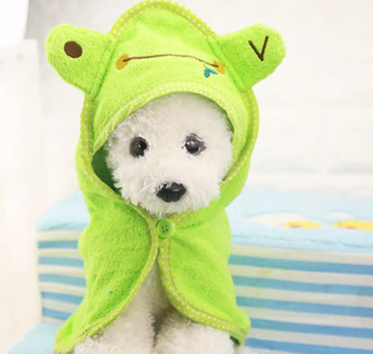 Pet Drying Towel - Super Absorbent Dog Bath Towel With Puppy Hoodie - ZOOMNSTORE