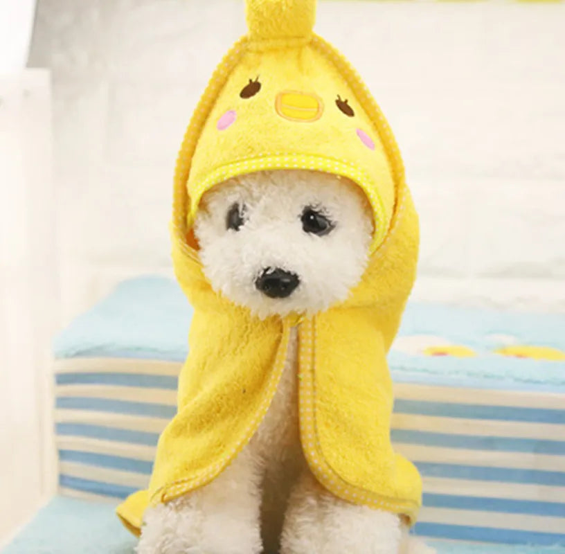 Pet Drying Towel - Super Absorbent Dog Bath Towel With Puppy Hoodie - ZOOMNSTORE