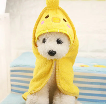 Pet Drying Towel - Super Absorbent Dog Bath Towel With Puppy Hoodie - ZOOMNSTORE