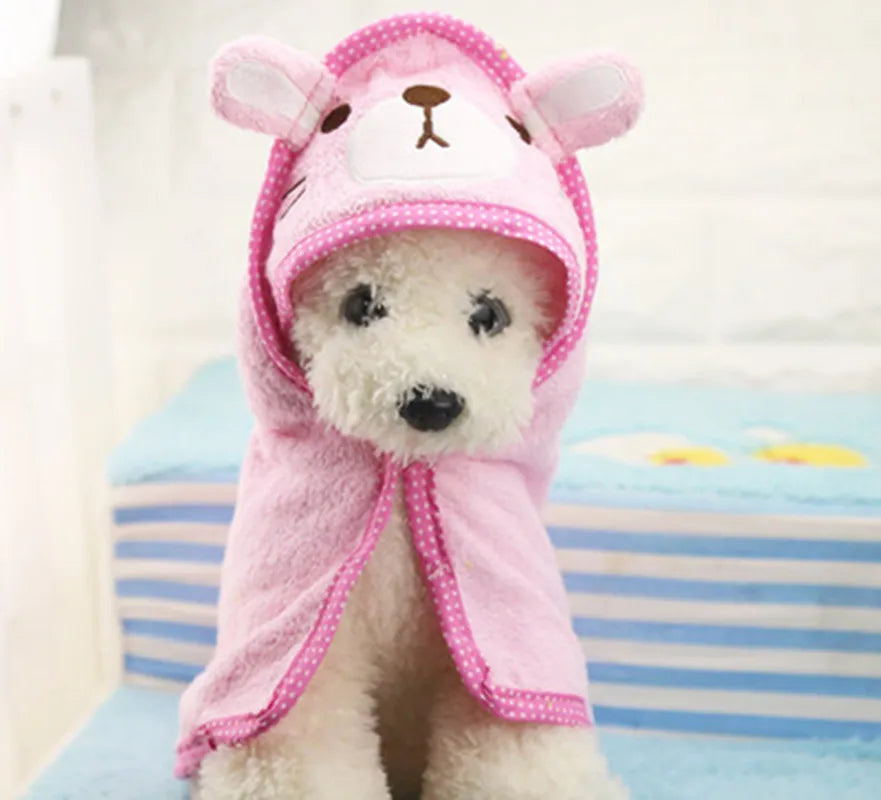 Pet Drying Towel - Super Absorbent Dog Bath Towel With Puppy Hoodie - ZOOMNSTORE