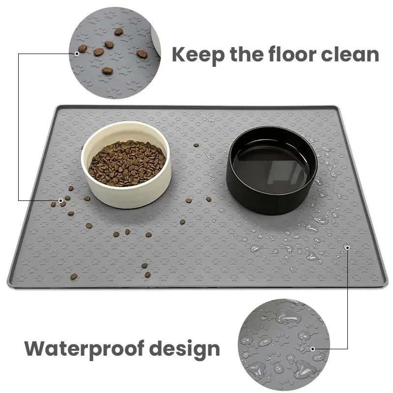 Silicone Pet Placemat - Waterproof Cat Dog Feeding Mat - ZOOMNSTORE