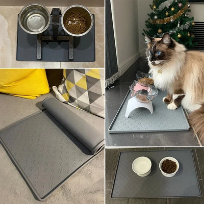 Silicone Pet Placemat - Waterproof Cat Dog Feeding Mat - ZOOMNSTORE