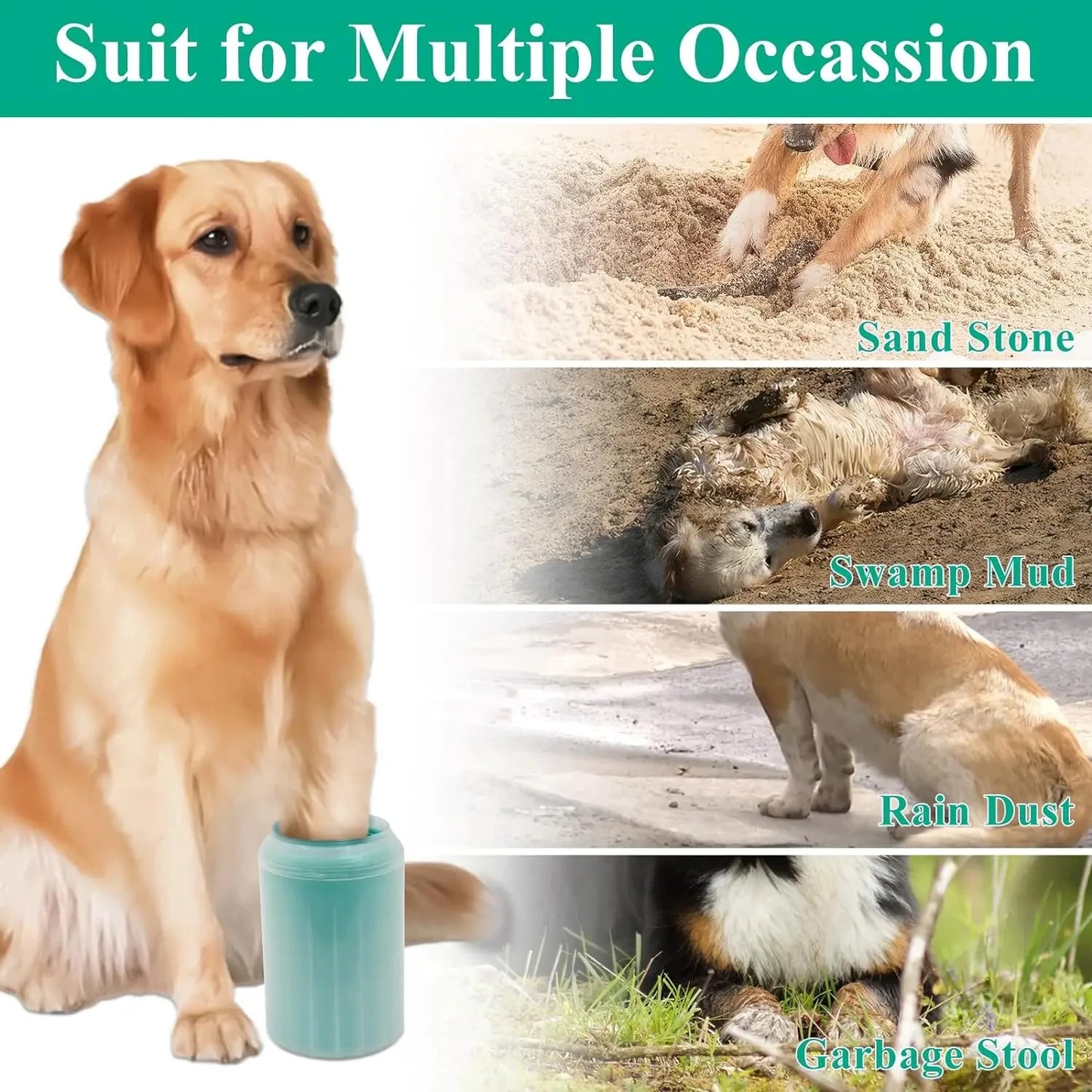 Pet Foot Wash Cup - Soft Silicone Dog  Cat Cleaner Portable Bath Supplies - ZOOMNSTORE
