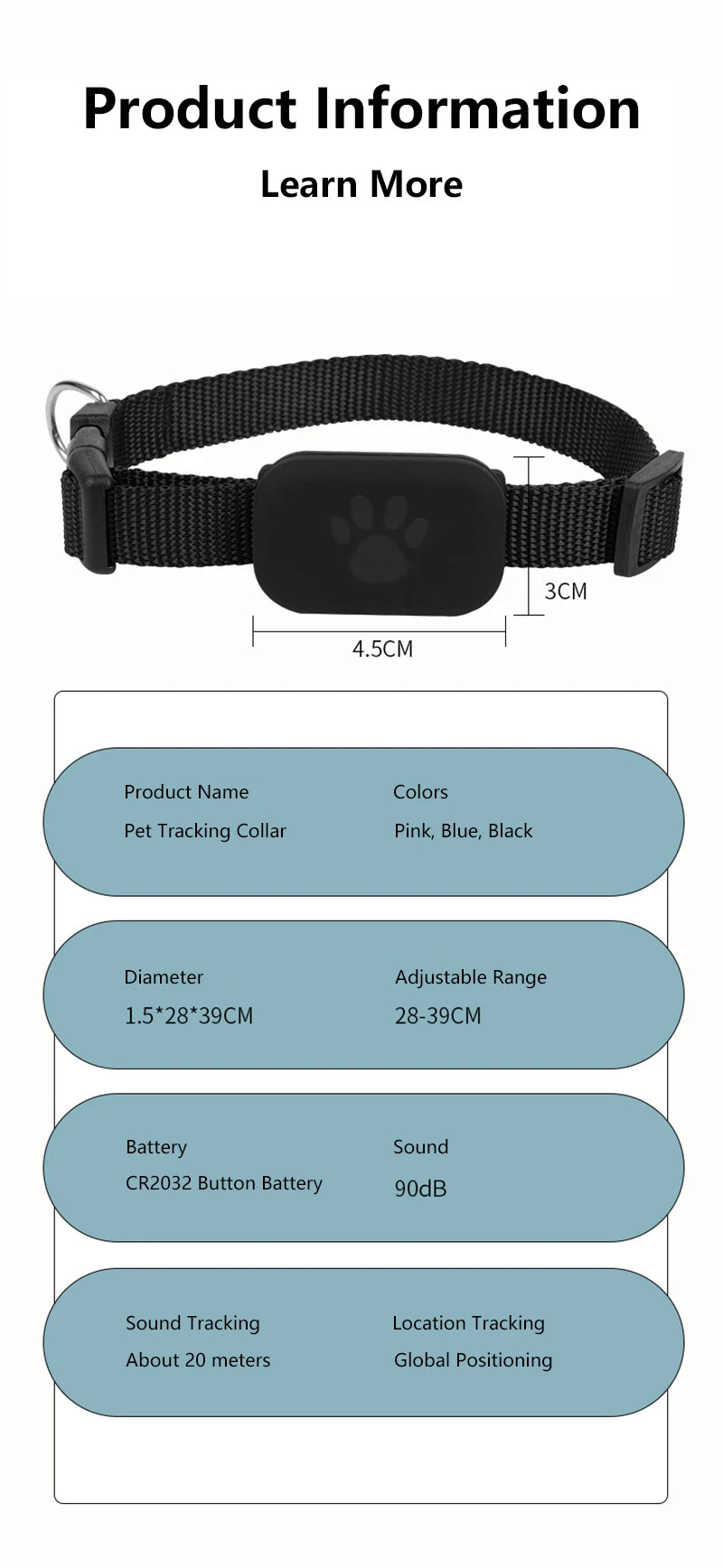 Pet GPS Tracker - Waterproof GPS Pet Collar for Dogs & Cats | Real-Time Locator Device - ZOOMNSTORE