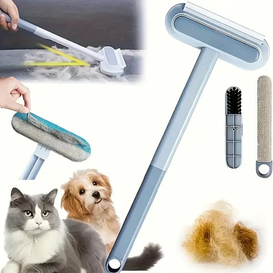 4-in-1 Long Handled Pet Hair Remover - Adjustable Washable Brush for Cats  Dogs - ZOOMNSTORE