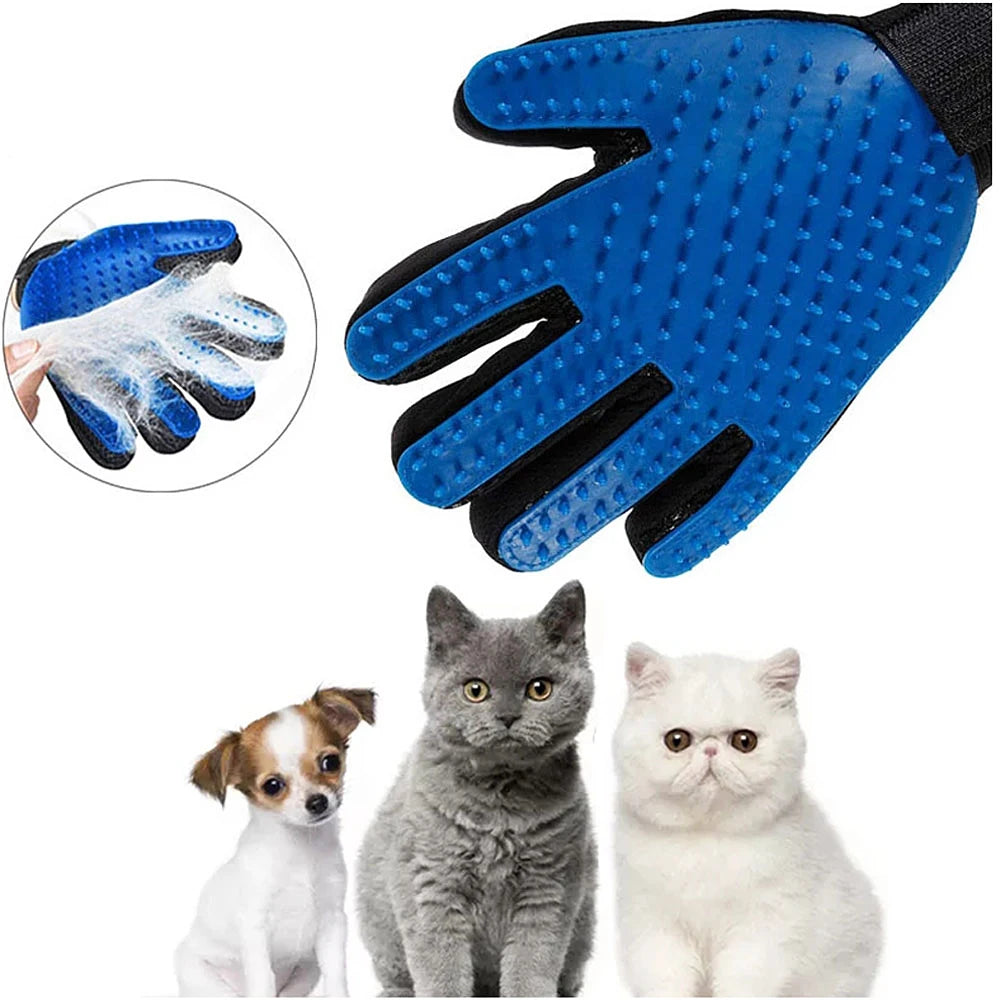 Pet Hair Remover Gloves - Silicone Grooming and Bathing Brush for Cats and Dogs - ZOOMNSTORE