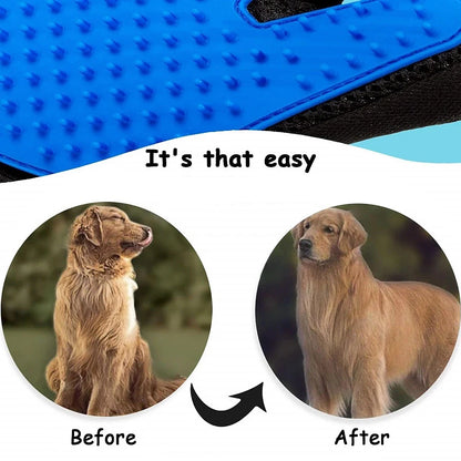 Pet Hair Remover Gloves - Silicone Grooming and Bathing Brush for Cats and Dogs - ZOOMNSTORE