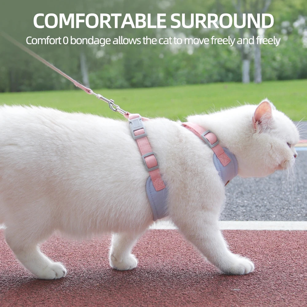 Pet Harness and Leash Set - Breathable Durable Outdoor Walking Supplies for Small Dogs and Cats - ZOOMNSTORE