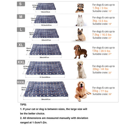 Pet Flannel Sleeping Mat - Warm Kennel Blanket for All Pet Sizes - ZOOMNSTORE