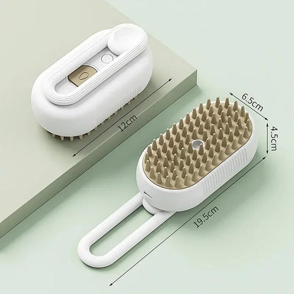 3-in-1 Pet Grooming Brush - Electric Steam Comb with Spray  Massage for Cats and Dogs - ZOOMNSTORE