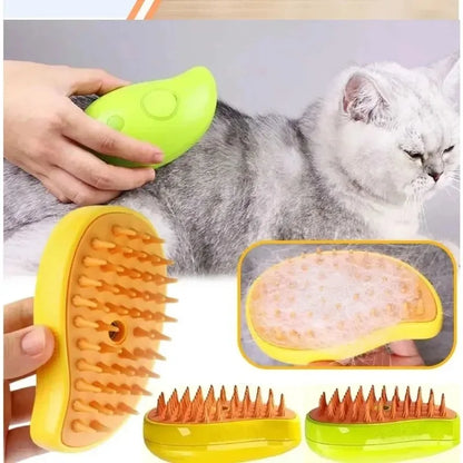3-in-1 Pet Grooming Brush - Electric Steam Comb with Spray  Massage for Cats and Dogs - ZOOMNSTORE