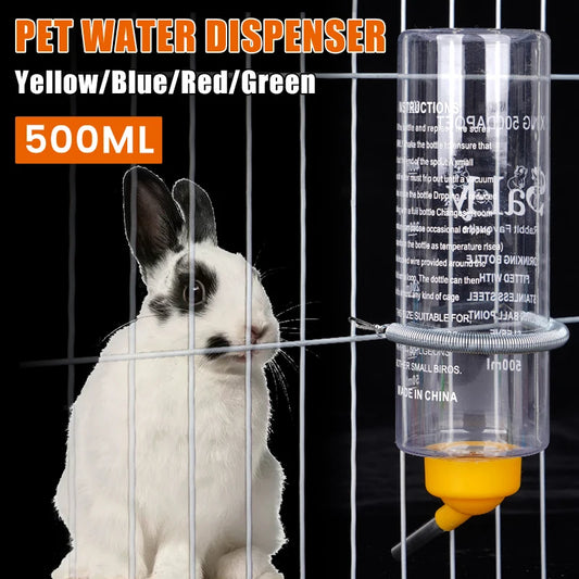 Pet Water Bottle - Automatic No Drip Water Feeder for Small Pets with Stainless Steel Nozzle - ZOOMNSTORE