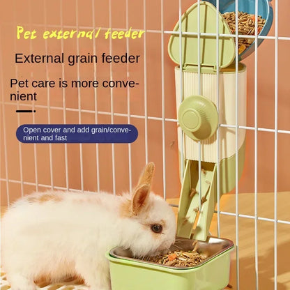 Pet Waterer 500ml - Hanging Automatic Water Bowl for Small Animals | Leakproof Plastic Feeder - ZOOMNSTORE