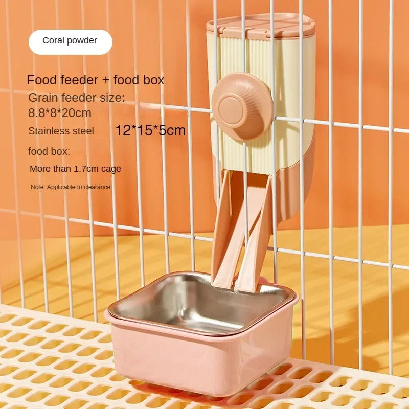Pet Waterer 500ml - Hanging Automatic Water Bowl for Small Animals | Leakproof Plastic Feeder - ZOOMNSTORE