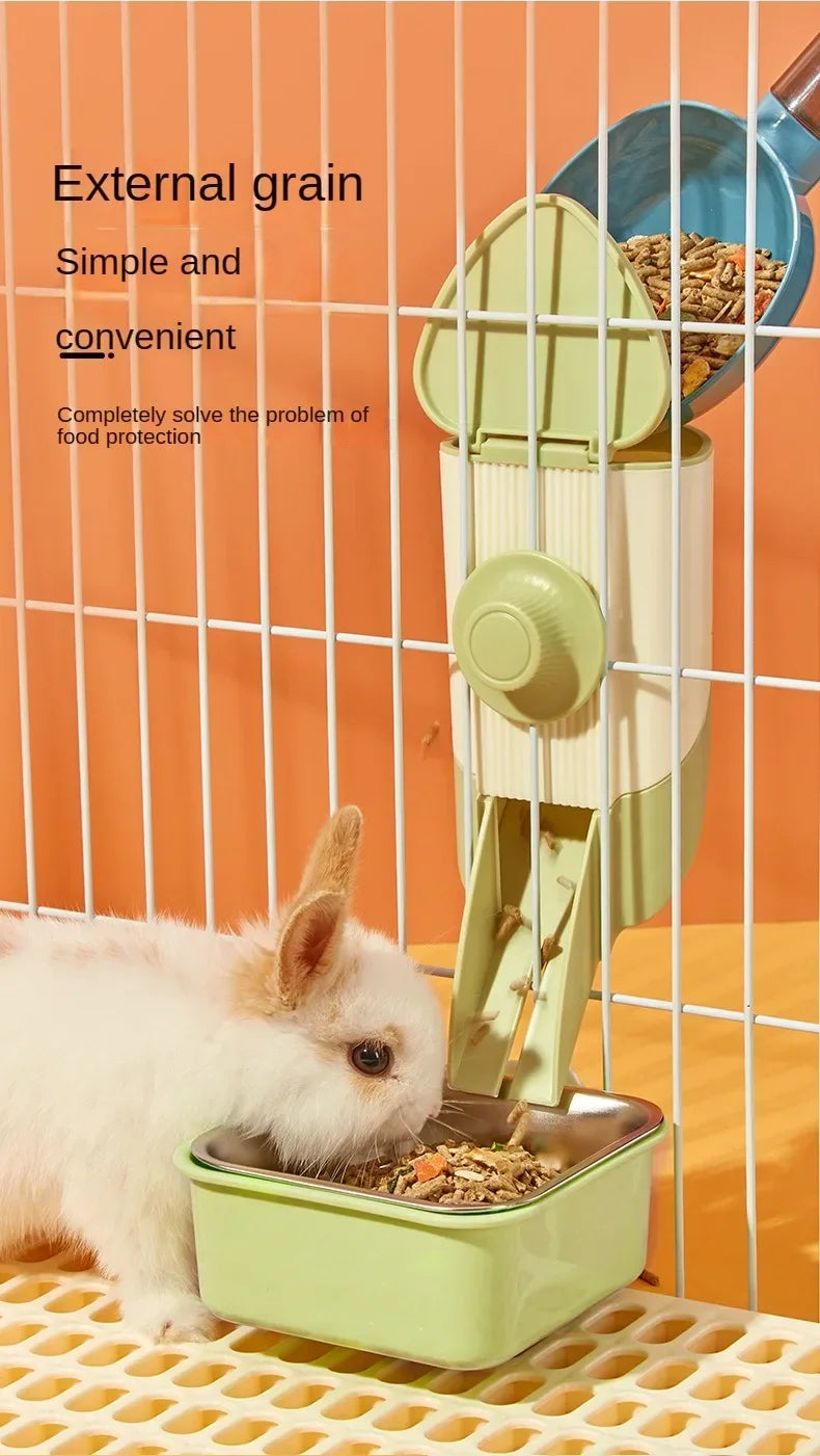 Pet Waterer 500ml - Hanging Automatic Water Bowl for Small Animals | Leakproof Plastic Feeder - ZOOMNSTORE