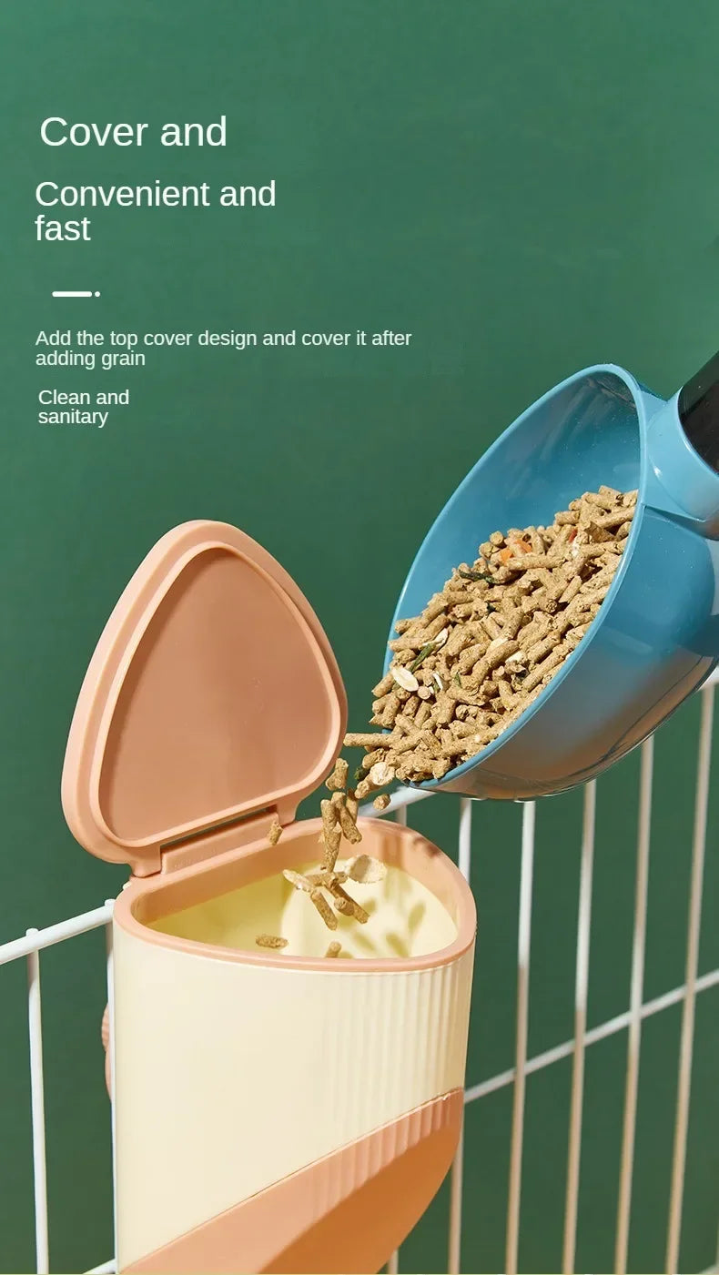Pet Waterer 500ml - Hanging Automatic Water Bowl for Small Animals | Leakproof Plastic Feeder - ZOOMNSTORE