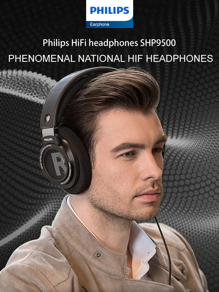 Philips SHP9500 HiFi Stereo Headphones - Wired Gaming  Online Learning Earphones - ZOOMNSTORE