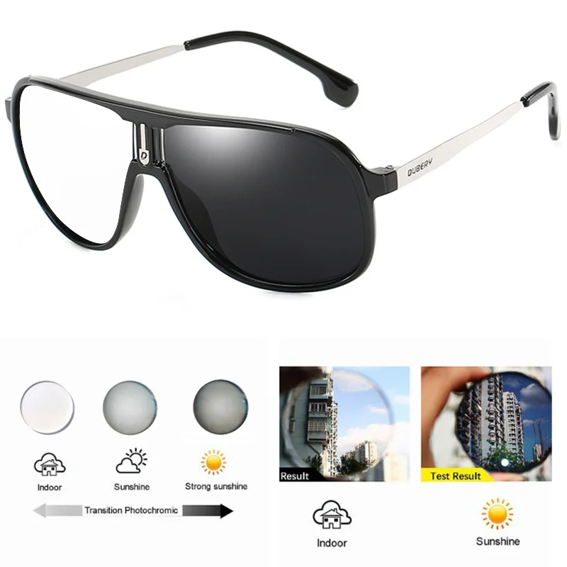 Photochromic Myopia Glasses - Large Oval Pilot Style Prescription Eyewear Men | Color Changing Sunglasses - ZOOMNSTORE
