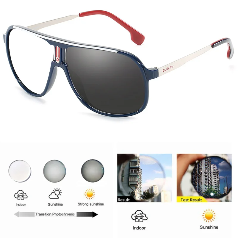 Photochromic Myopia Glasses - Large Oval Pilot Style Prescription Eyewear Men | Color Changing Sunglasses - ZOOMNSTORE