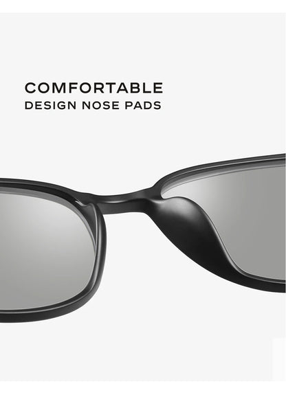 Photochromic Polarized Sunglasses - Men's Oval Shape Titanium Frame UV Protection Eyewear - ZOOMNSTORE