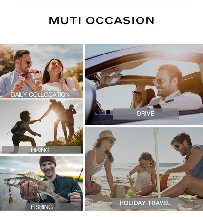 Photochromic Polarized Sunglasses - Men's Oval Shape Titanium Frame UV Protection Eyewear - ZOOMNSTORE