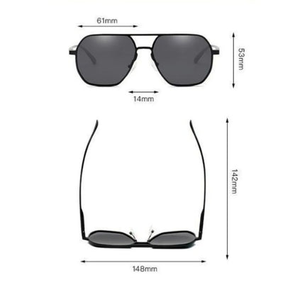 Photochromic Polarized Sunglasses - Metal Frame Pilot Style Shades for Men Driving - ZOOMNSTORE