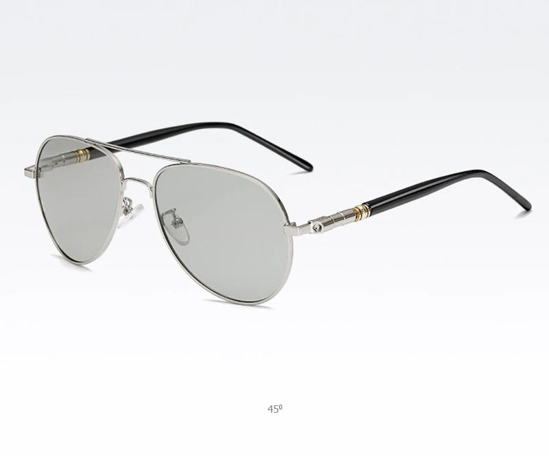 Photochromic Polarized Sunglasses – Pilot Alloy Frame Men Women Driving Glasses UV400 - ZOOMNSTORE