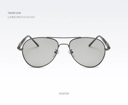Photochromic Polarized Sunglasses – Pilot Alloy Frame Men Women Driving Glasses UV400 - ZOOMNSTORE