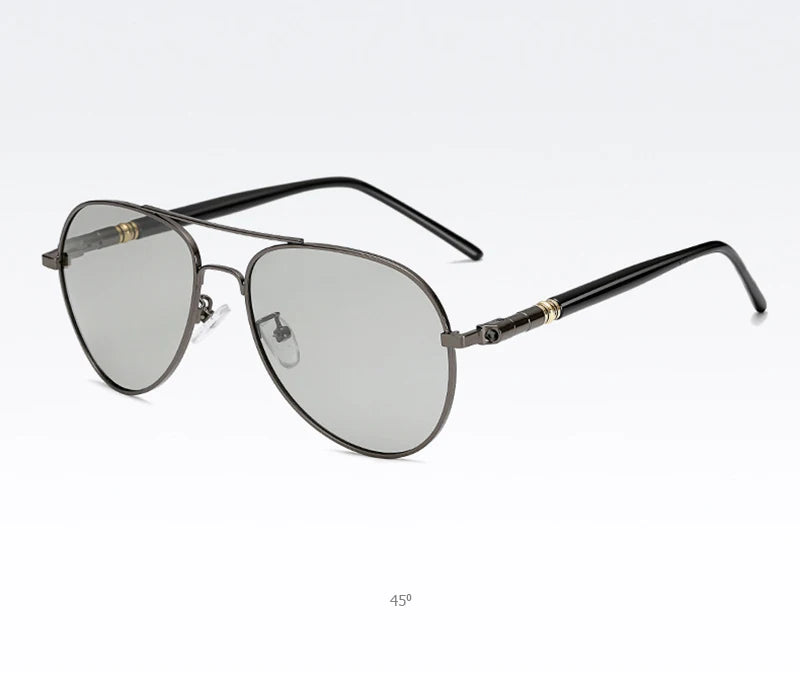 Photochromic Polarized Sunglasses – Pilot Alloy Frame Men Women Driving Glasses UV400 - ZOOMNSTORE