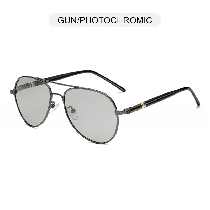 Photochromic Polarized Sunglasses – Pilot Alloy Frame Men Women Driving Glasses UV400 - ZOOMNSTORE