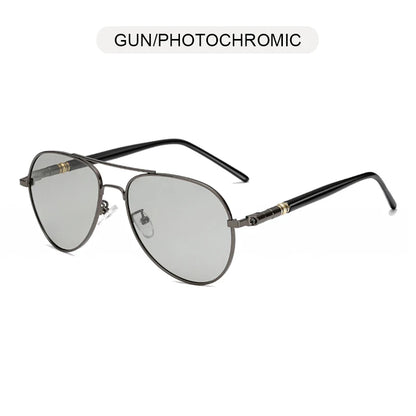 Photochromic Polarized Sunglasses – Pilot Alloy Frame Men Women Driving Glasses UV400 - ZOOMNSTORE