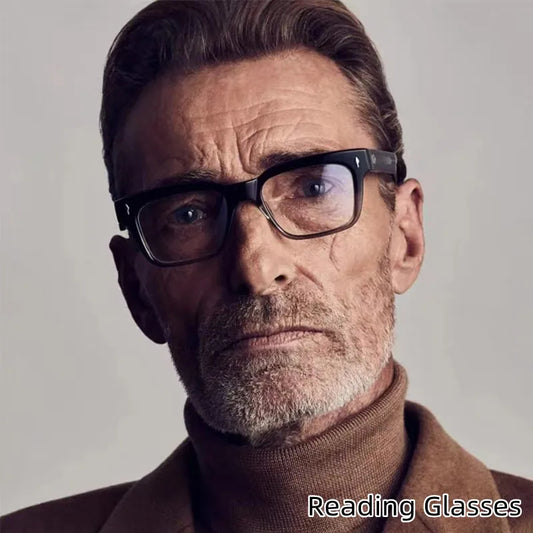 Photochromic Reading Glasses - Retro Square Frame Men’s Blue Light Blocking Eyewear - ZOOMNSTORE