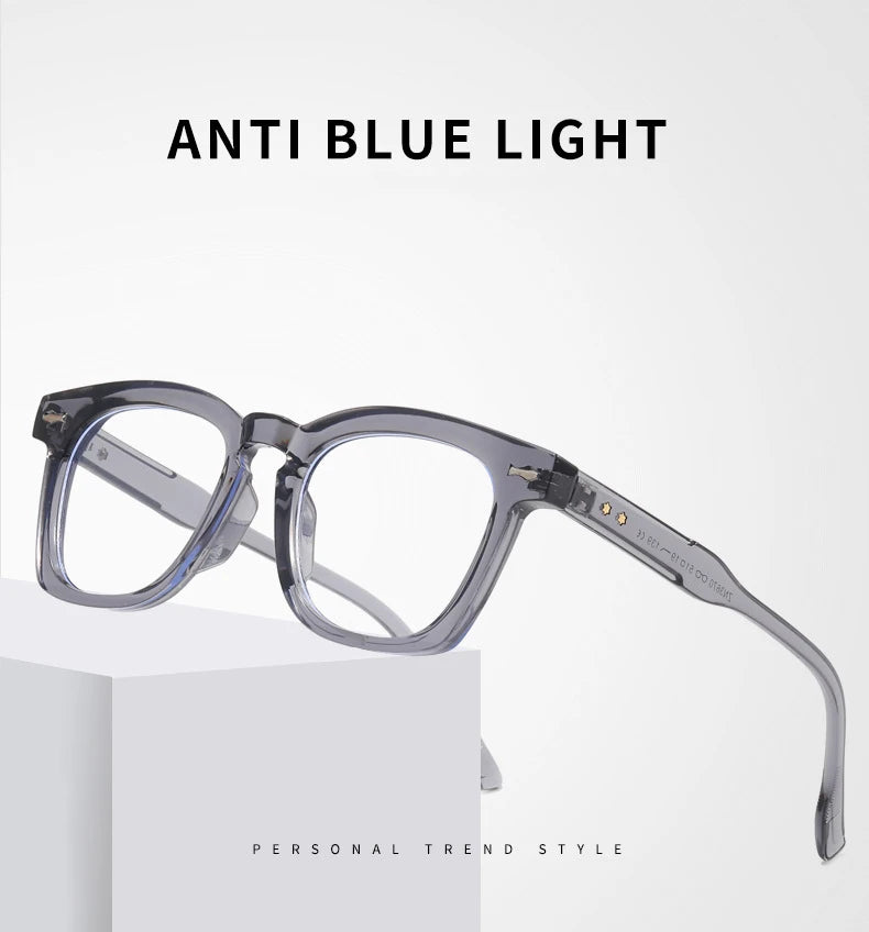 Photochromic Reading Glasses - Retro Square Frame Men’s Blue Light Blocking Eyewear - ZOOMNSTORE